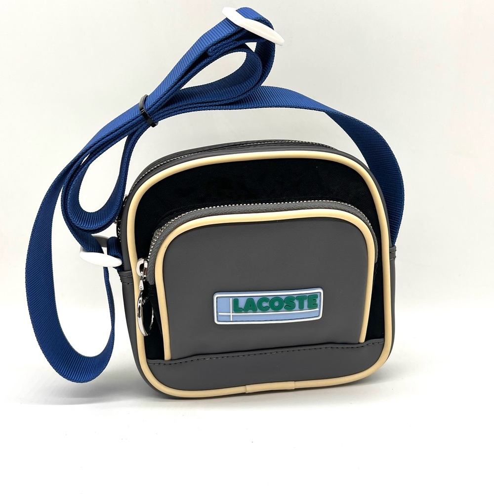 Lacoste Gray and Blue Men's Crossbody Bag